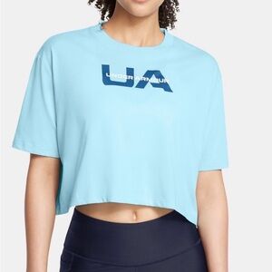 Under Armour Sky Blue Logo Crop Top NWT Activewear 🩵 Cute